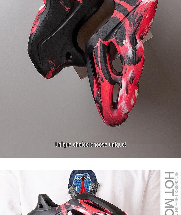 EVA Men's Color Block Trend Sandals - Creative National Tide Beach Shoes with Thick Sole