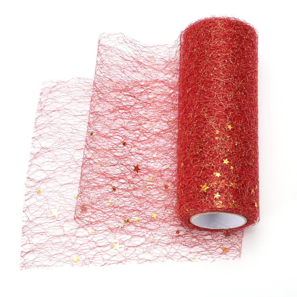 Tulle Roll Spool Nylon Tulle Ribbon Mesh Shiny Tulle Fabric for DIY Tutu Skirt Wedding Crafts Birthday Party 5.9 inch x 10 Yard
