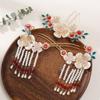 Flower Ancient Hair Stick Sets Chinese Style Wedding Hair Accessories  Cheongsam