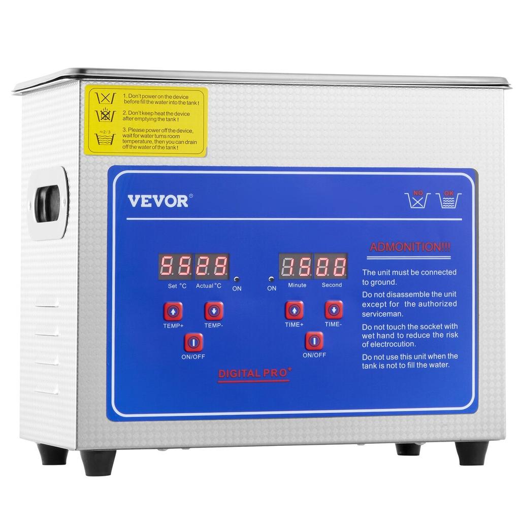 3L Ultrasonic Cleaner Machine Stainless Steel Ultrasonic Cleaning Machine Digital Heater Timer Jewelry Cleaning for Commercial Personal Home Use(3L)