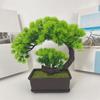 Zielone Sztuczne Drzewko Bonsai Sosna Pozdrowień Sztuczna Roślina w Doniczce Sztuczna Roślina Zielona Dekoracja Domu