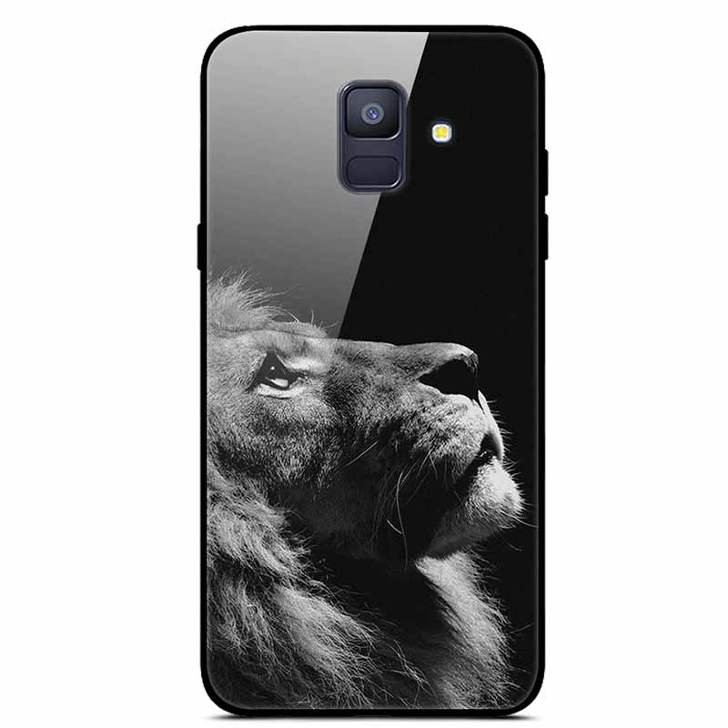 For Samsung Galaxy A8 Plus Cases A6 A7 2018 A8 2018 Tempered Glass Hard Back Cases For Samsung A6 Plus Covers Coque A7 A9 A8Plus