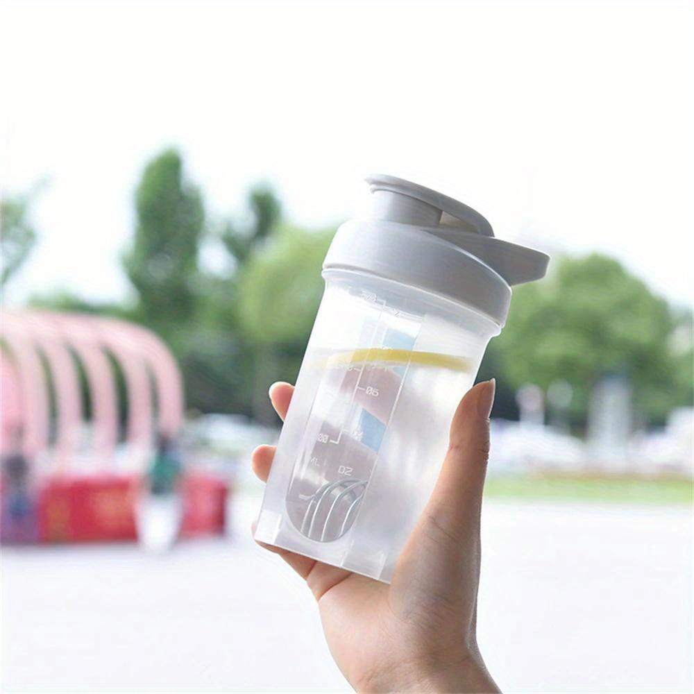 300ml Water Bottle Leak Proof Sports Plastic Bottles Portable Fitness Shaker Cup Handheld Outdoor Water Cup Milk Shake Mixing Cup