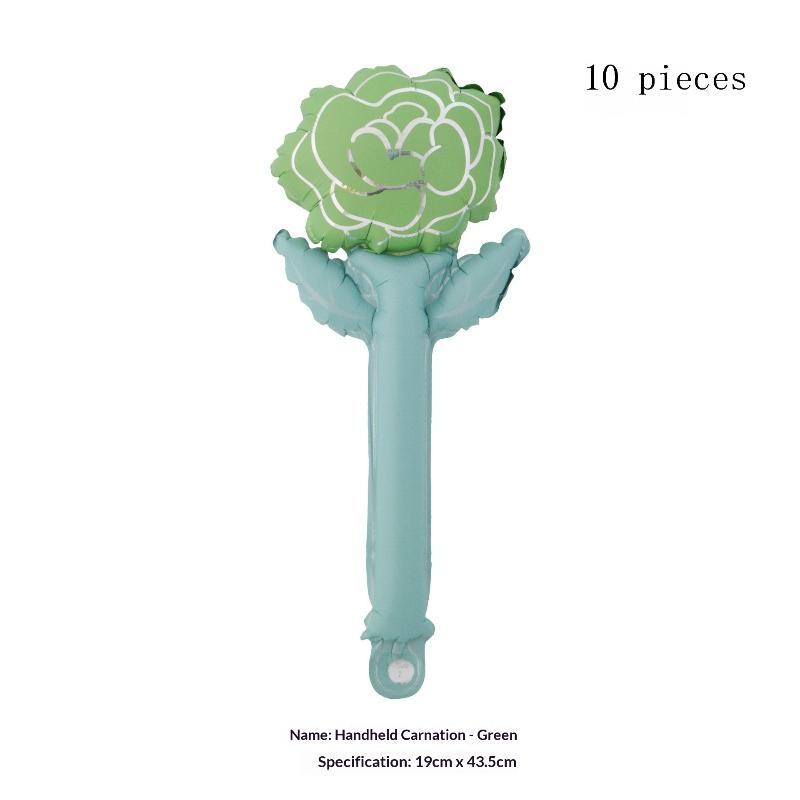 10/50Pcs Carnation Foil Balloons Valentine'S Day Rose Flower Balloon Decoration Valentine'S Day Flower Bouquet Birthday Decor