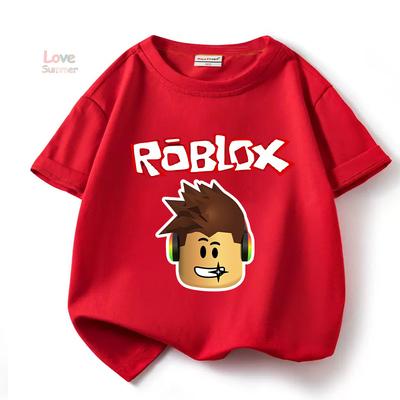 Camiseta de Juego para Niños Camiseta Deportiva Roblox Niño Dibujos Animados unisex Manga Corta Casual Calle Harajuku Ropa