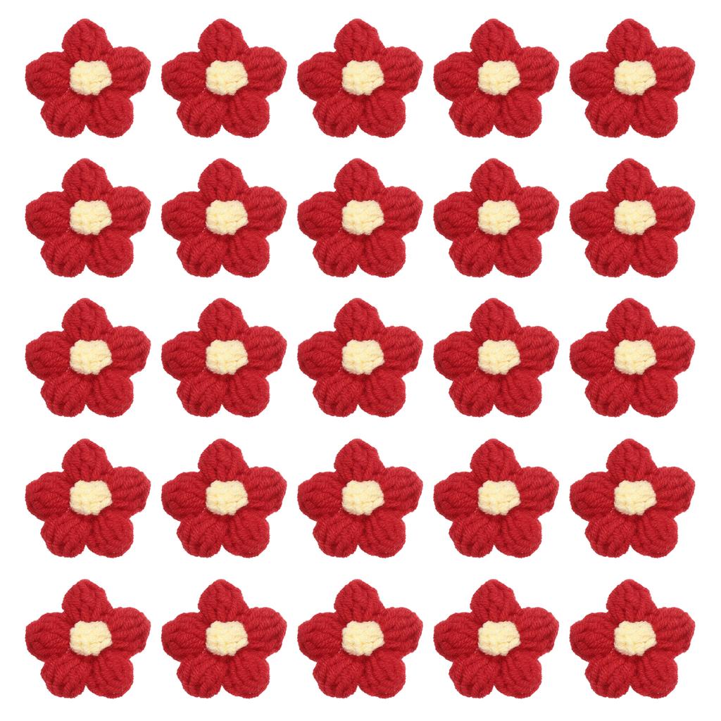 36pcs Crochet Flowers Applique Flowers for Craft Sewing Crochet Flowers Bouquet  DIY Hair Clothes Party Craft Christmas Decor