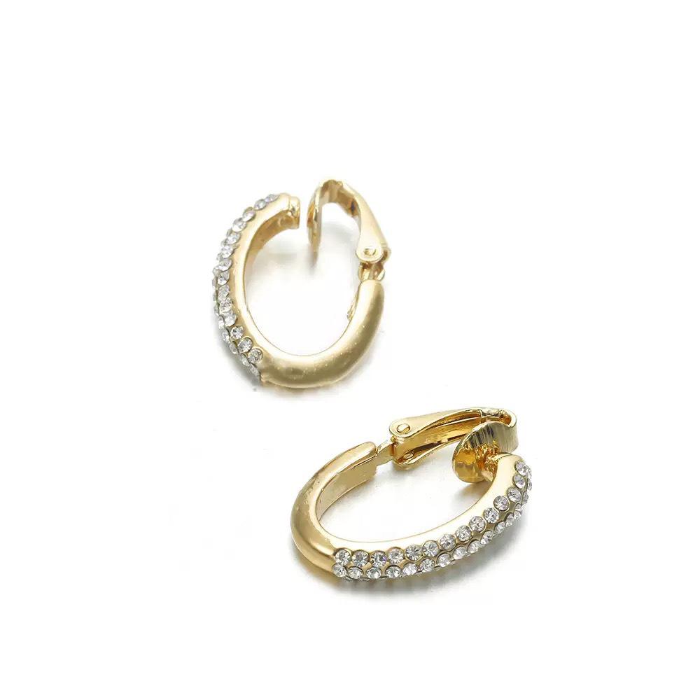 Sparkling Zircon Ear Cuff Earrings: No-Pierce, Minimalist, Light Luxury INS Style, Versatile High-End Hoops for Women