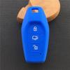 ZAD Silicone Rubber Car Key Case Cover Shell Skin Bag Holder Set for Mahindra India Car Accessory 3 Buttons Key Fob Protection