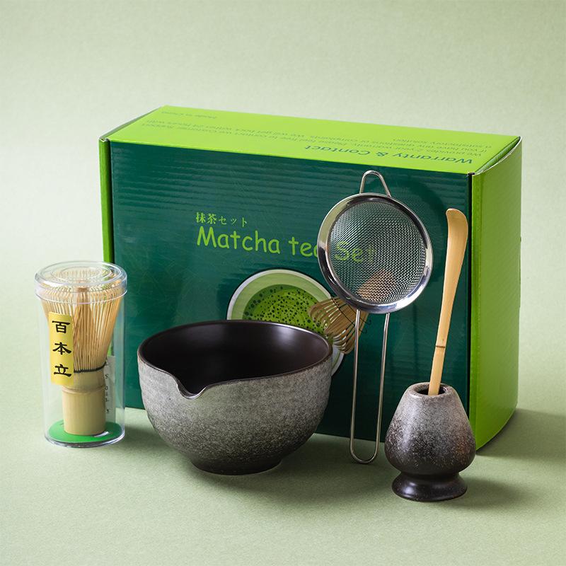 Matcha Whisk Set, 8Pcs Floral Ceramic Matcha Set Matcha Thoughtful Matcha Whisk Gift for Matcha Lover