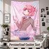 Benutzerdefinierte Wandbehang-Tapisserie, Doki Doki Literature Club Personalisierter Name Text Heimwanddekoration