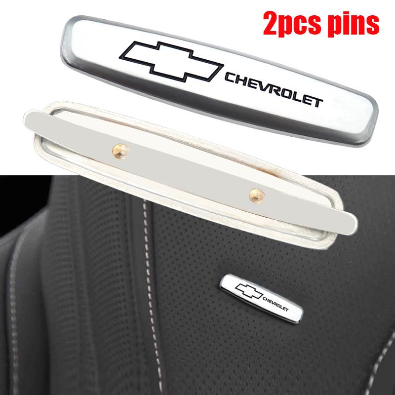 2 pezzi/1 paio 3D Chevrolet metallo Emblema Sedile Auto Clip Interne Auto Decorazione Console Badge Adesivo Accessori Emblema Auto
