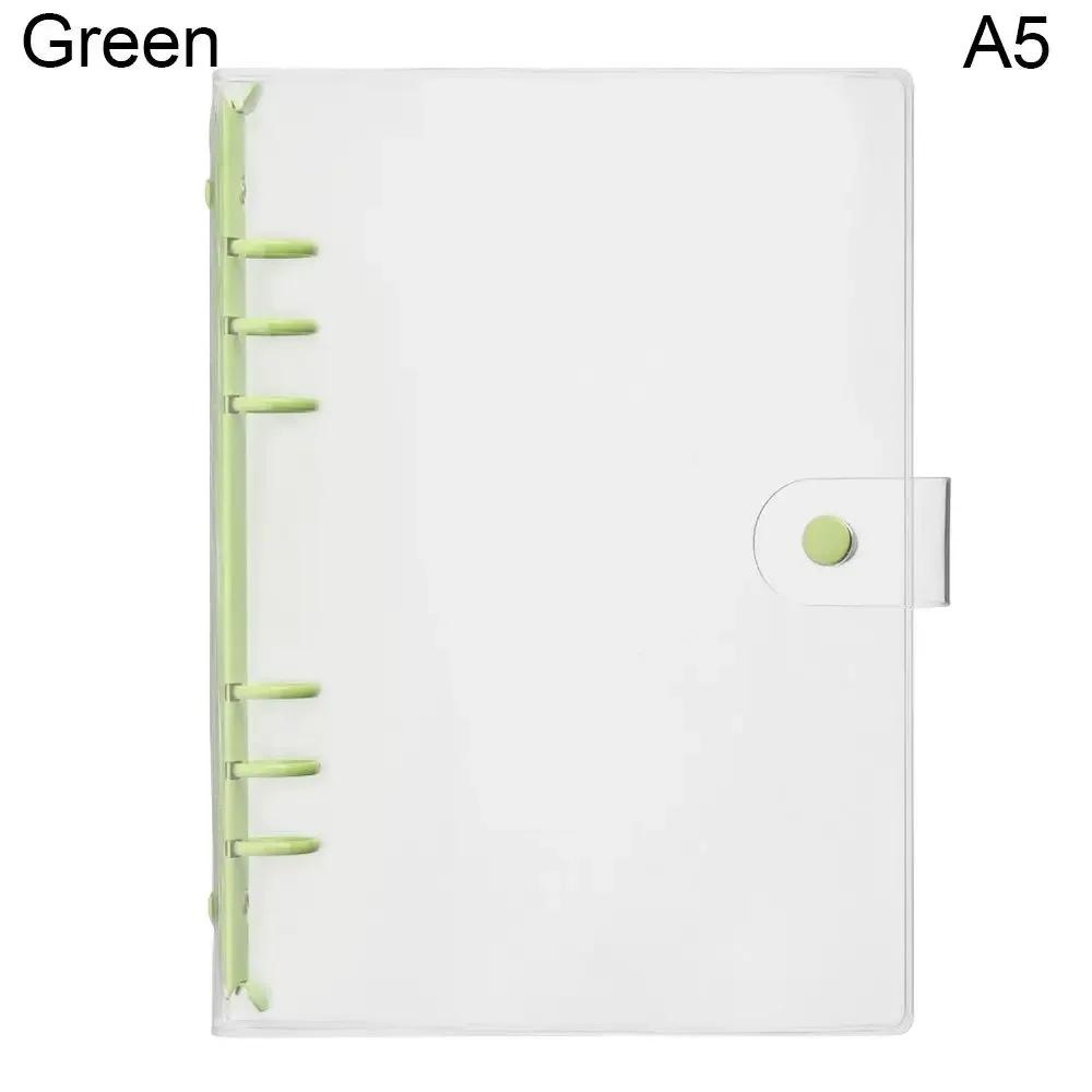 A5 A6 Transparent PVC Loose-Leaf Notebook Cover Folder Macaron 6 Ring Binder Diary Journal Planner School Stationery