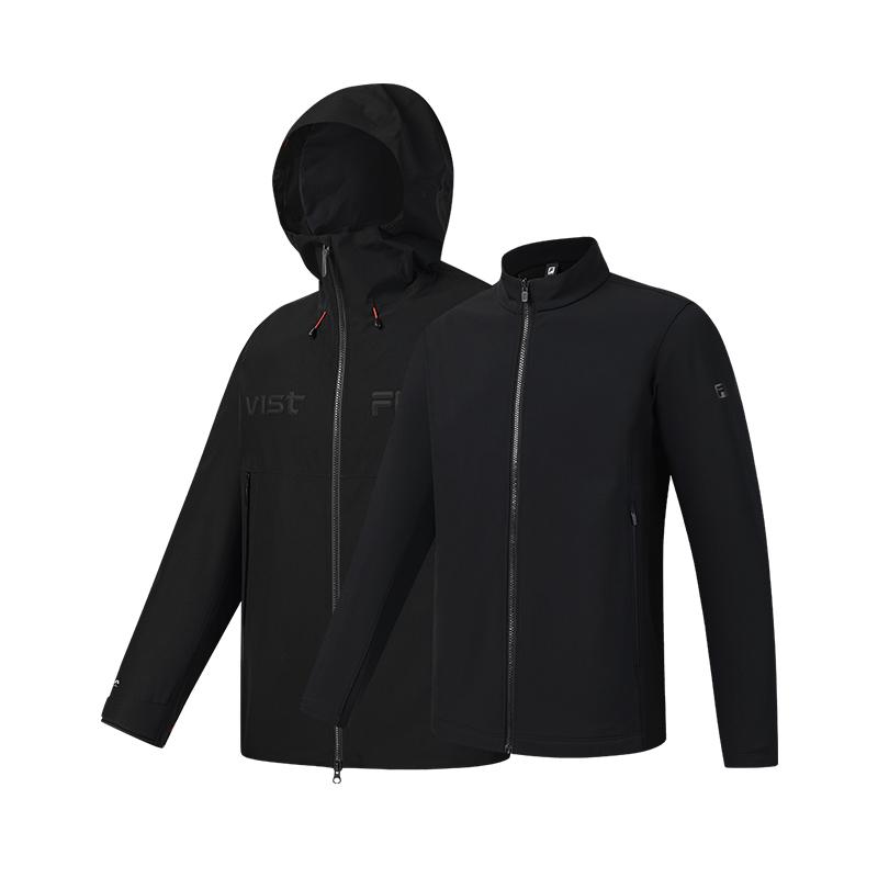 Fila Explorer Removable Three-In-One Minimalist Casual Sports Outdoor Comfortable Two-Piece Set Waterproof Windproof Warm Jacket A11M617729FBK