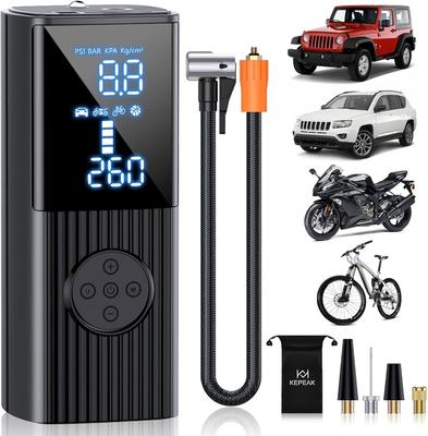 Reifenfüller Tragbarer Luftkompressor, 150PSI Tragbare Luftpumpe für Autoreifen, Druck-LED-Anzeige, 3x Schnelleres Aufpumpen Tragbare Luftpumpe für Auto