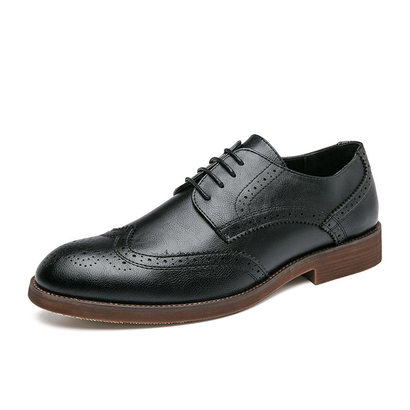 

Мода 2024 года, хит продаж, мужская официальная обувь, весна-осень, туфли-броги на шнуровке, мужская повседневная кожаная обувь, массажные подошвы, бесплатная доставка 47 чёрный