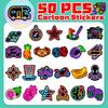 50 Neon Creative DIY Graffiti Stickers Waterproof Personal Decorative Luggage Colorful Cartoon Stickers
