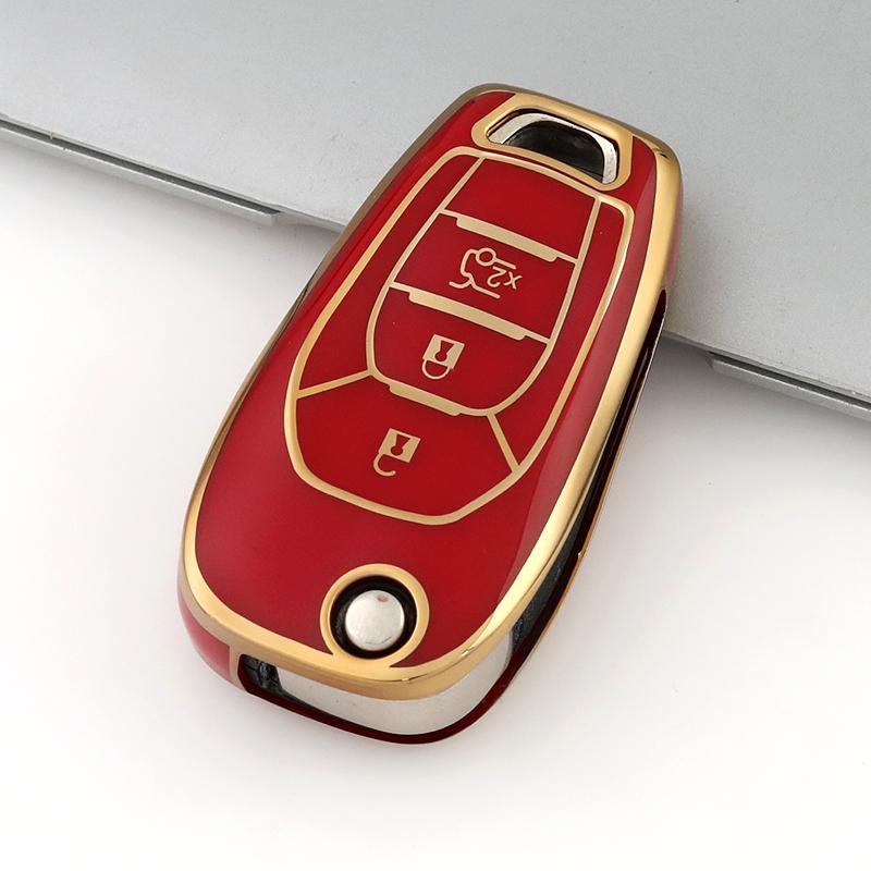 Car Flip 3 Button Key Case For Chevrolet Cruze Aveo 2014 2015 2016 2017 2018 2019 2020 Protective Cover Bag Shell Holder