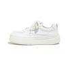 Spring new round head versatile lace-up thick sole heightening sports board shoes casual little white shoes women