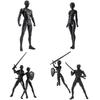 Gnallang Drawing Movable Comes with Changeable Model Cartoon Muscular Male and Female Black Doll, Joints, Stand, Gestures, Doll, Model, Body, -