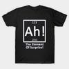 Taglia asiatica Uomo T-shirt Nera Stampata Ah! L'elemento sorpresa! T-shirt in Cotone Stampata No-Cut