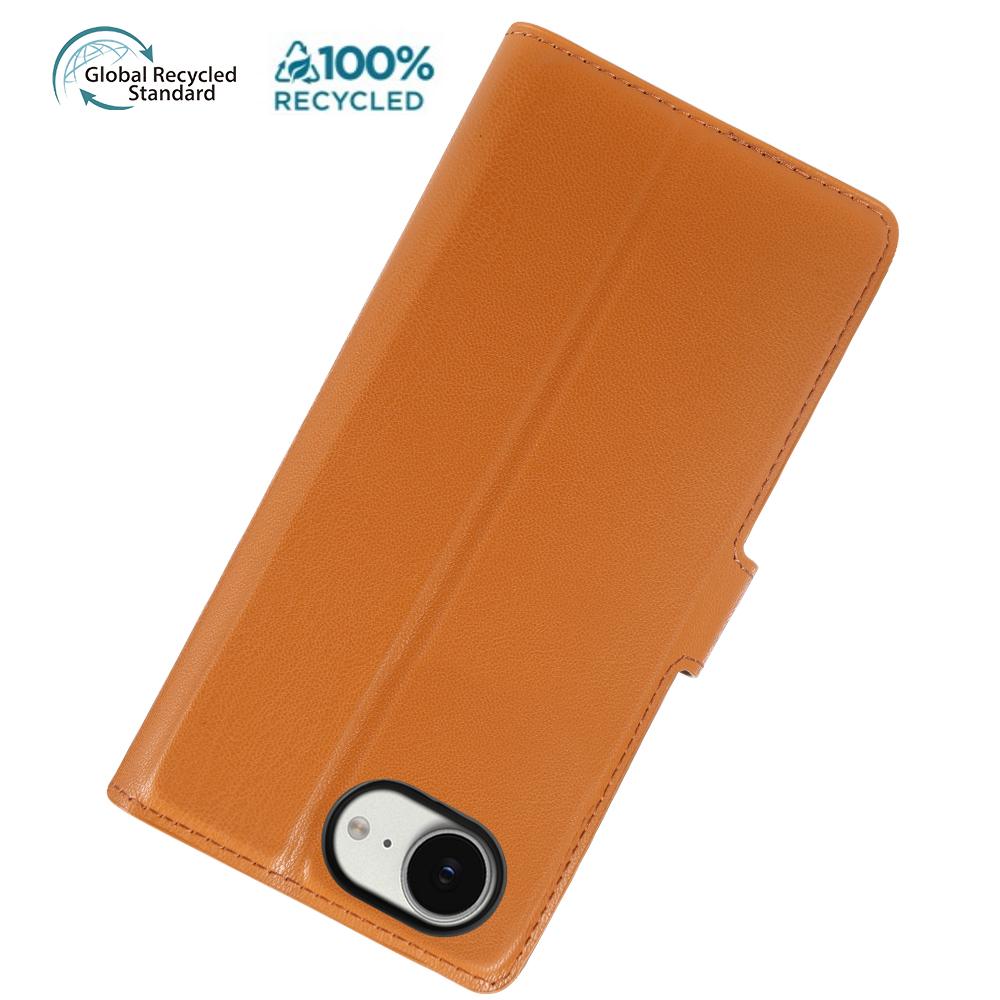 For iPhone 16e Stand Case Biobased Eco-Friendly RPET RPVB Slim Phone Cover with Wallet