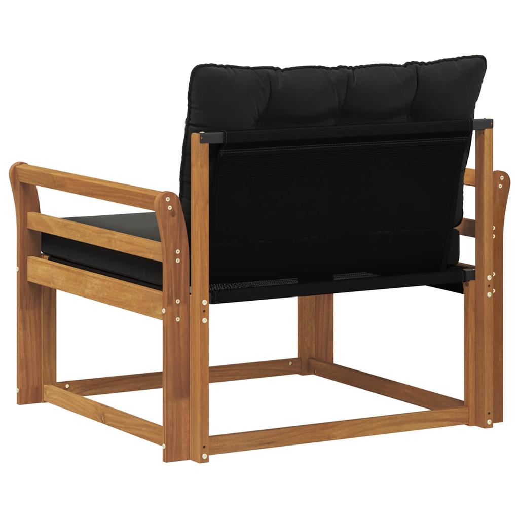Outdoor Sofa Set Solid Acacia Wood and Textilene Natural