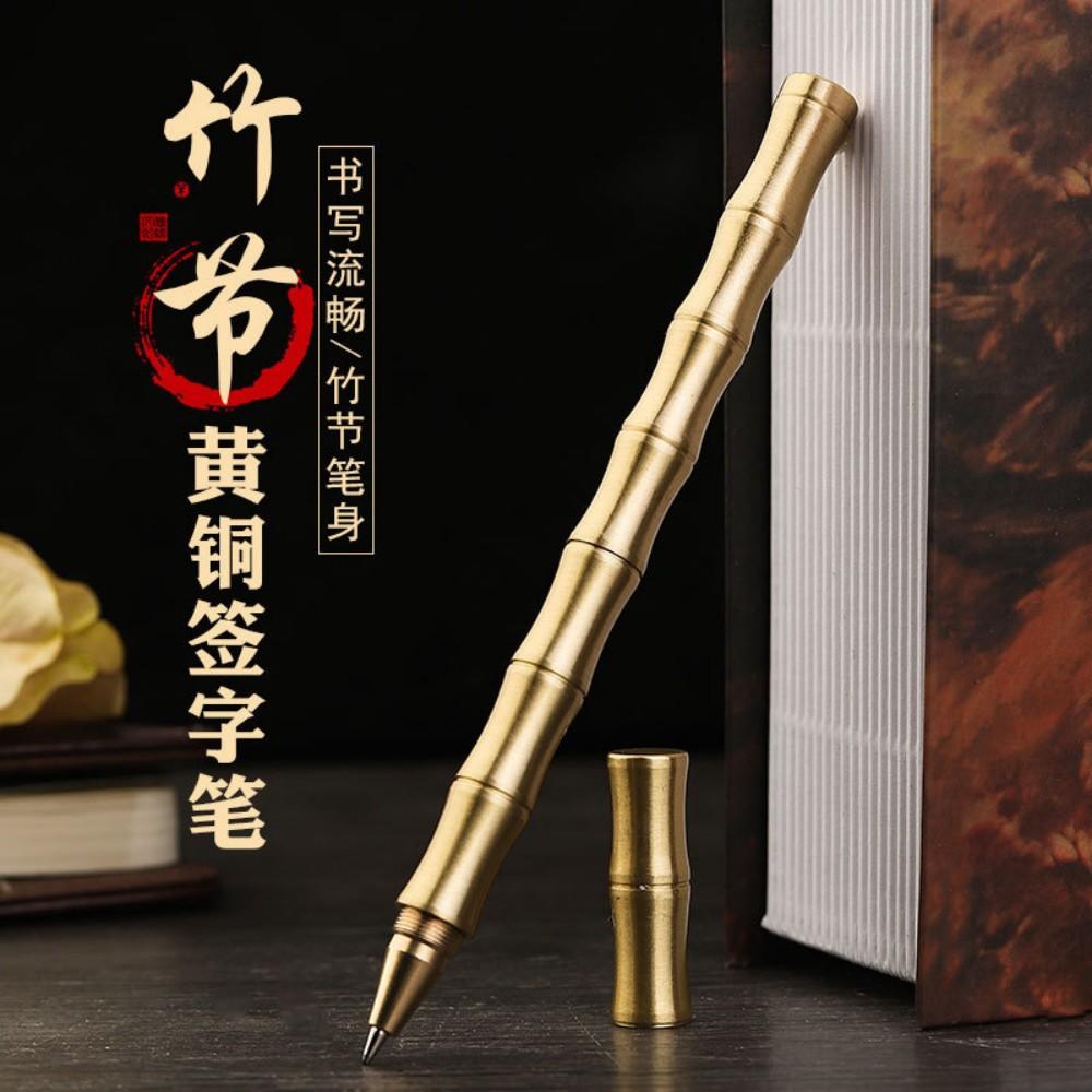 Luxus Goldener Bambus Geschenk-Kugelschreiber Messing-Kugelschreiber Bambus-Körper Unterschriftenstift Schüler-Schreibwaren Schul-Bürobedarf