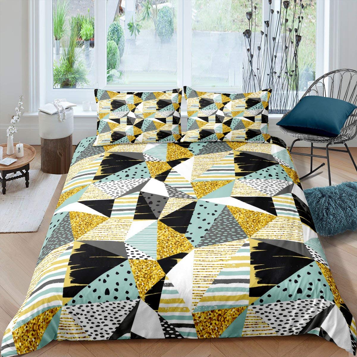 Комплект постельного белья с геометрическим рисунком — фото 13