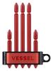 VESSEL Bit Premium X 65 X 110 Double-Ended 5-Piece Set +2 (2 Pieces) / +2 (3 Pieces) (Red) A145P-PRE