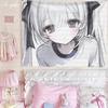 Japanesestyle cute girly wall hanging for bedroomdormitory bedside decoration background cloth indoor wall tapestry