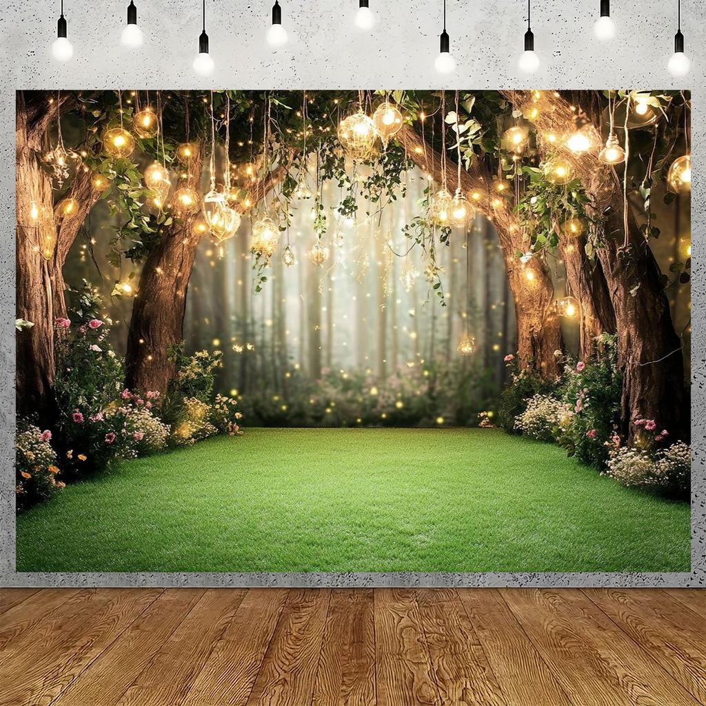 1 piece of Magic Forest Polyester Background Fabric - suitable for birthdays, anniversaries, and multi-functional