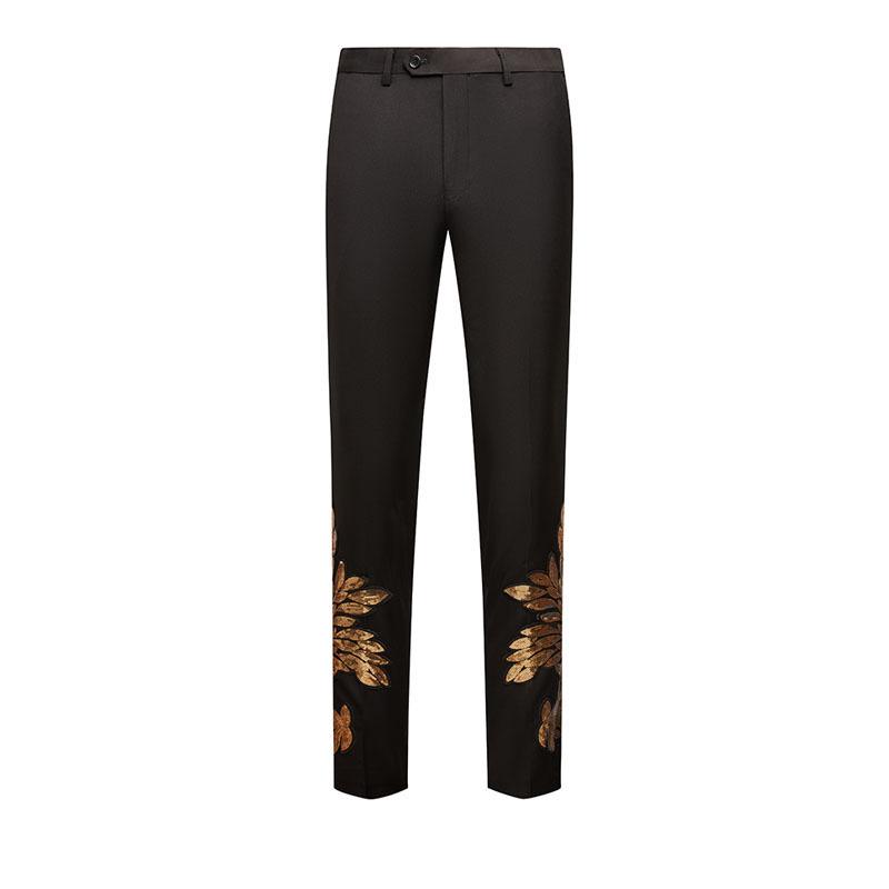 Men's Gold Sequin Patch Performance Suit Jacket