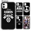 Krajews The Vampire Diaries TEAM DAMON Soft Phone Case For iPhone 17 Air 16 15 14 Plus 11 12 13 Pro Max Coque Fundas
