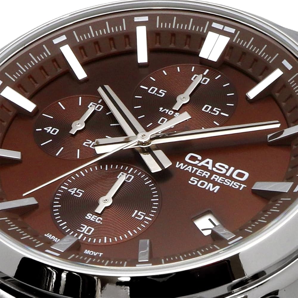 Casio Standard Men's Quartz Watch 1/10 Second Chronograph Brown MTP-E510D-5AV