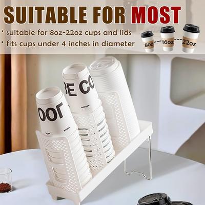 3Tier Cup Organizer Paper Cup Storage Rack Detachable Multifunctional Paper Cup Holder Space-Saving Durable Coffee Bar Accessori