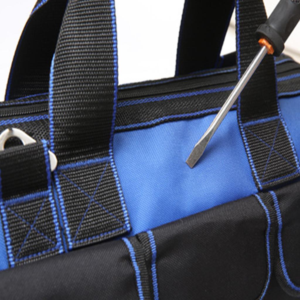 Heavy-Duty Repair Tools Bags Waterproof Hard Bottom MultiPocket Toolkit Wear-Resistant Wide Mouth Tote for Various Instrument