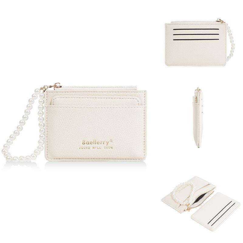 Baellerry Mini Purse Women Men Fashion Thin Wallets Pearls Zipper Coin Purse Card Holder Money Bags GZW