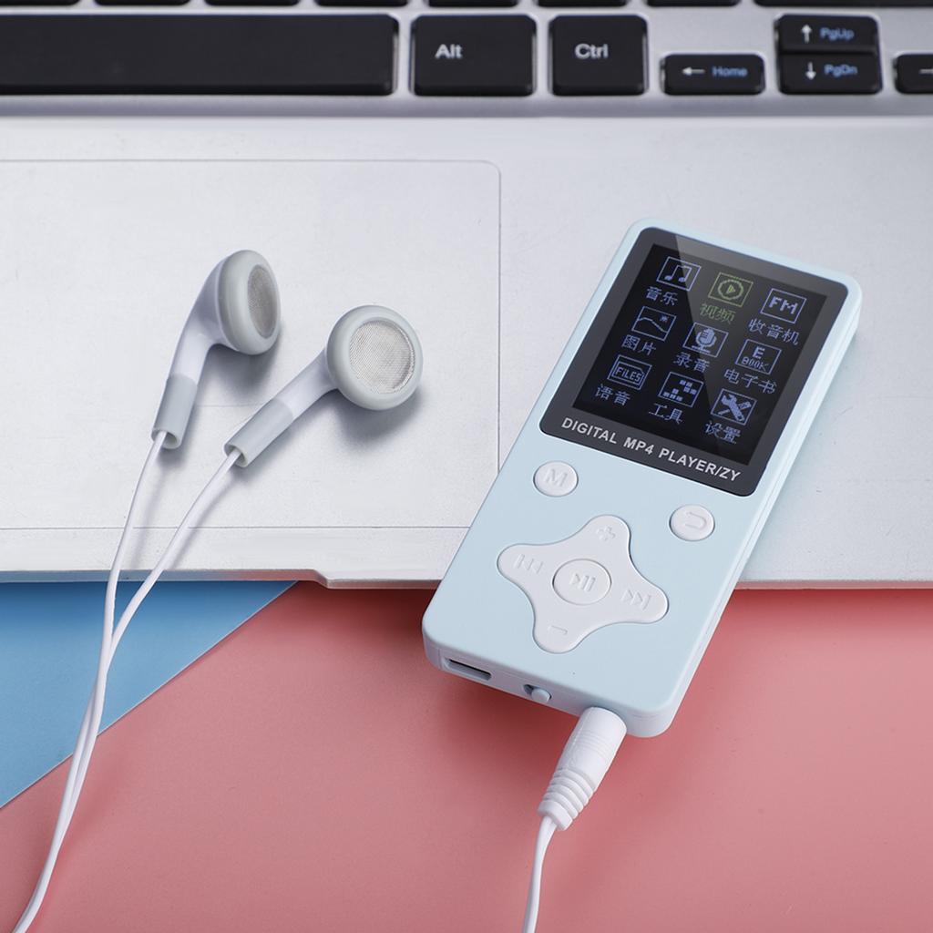 Mini Portable USB Digital MP3   MP4 Music Player Support 32GB TF Card with Headphone Light Blue