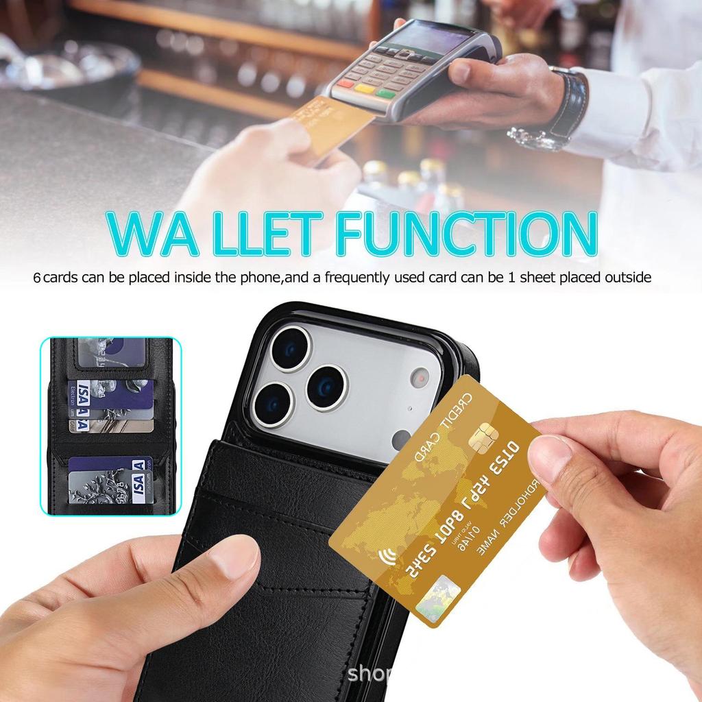 iPhone 17 Pro Max Stylish Card Holder Case with Stand
