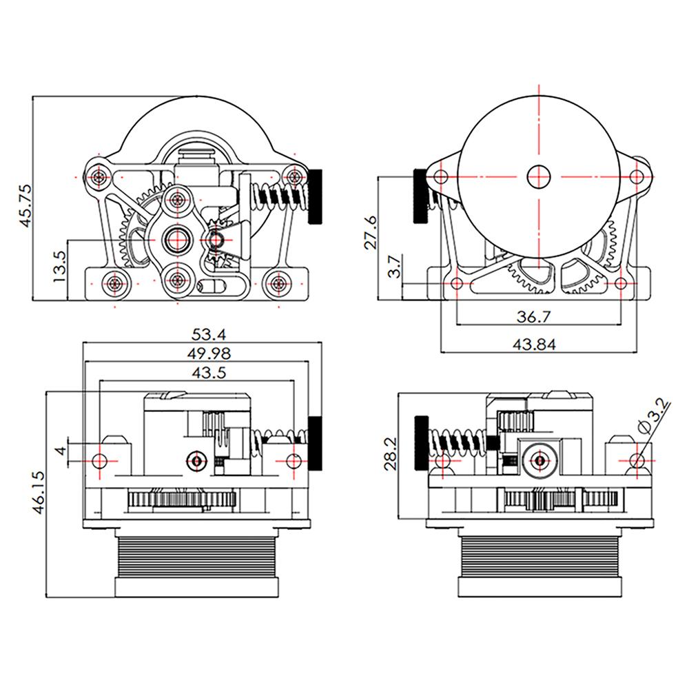 CNC All Metal Sherpa Mini Extruder with 36 Moons Motor High Temperature Resistance Light Weight Kit  with Helical Gear