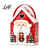 Seasonal Candy Packaging Boxes Christmas House Handle 3D with Gift Box Gingerbread/Santa Claus/Tree/Snowflake Decorative Cardboard