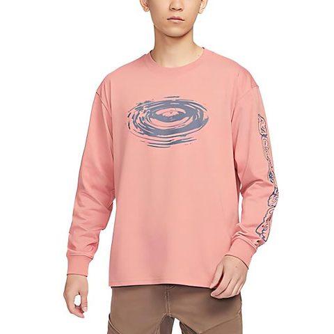 Nike T Shirts Men's Pink Crew Neck Moderate Straight Fit FV3487-618