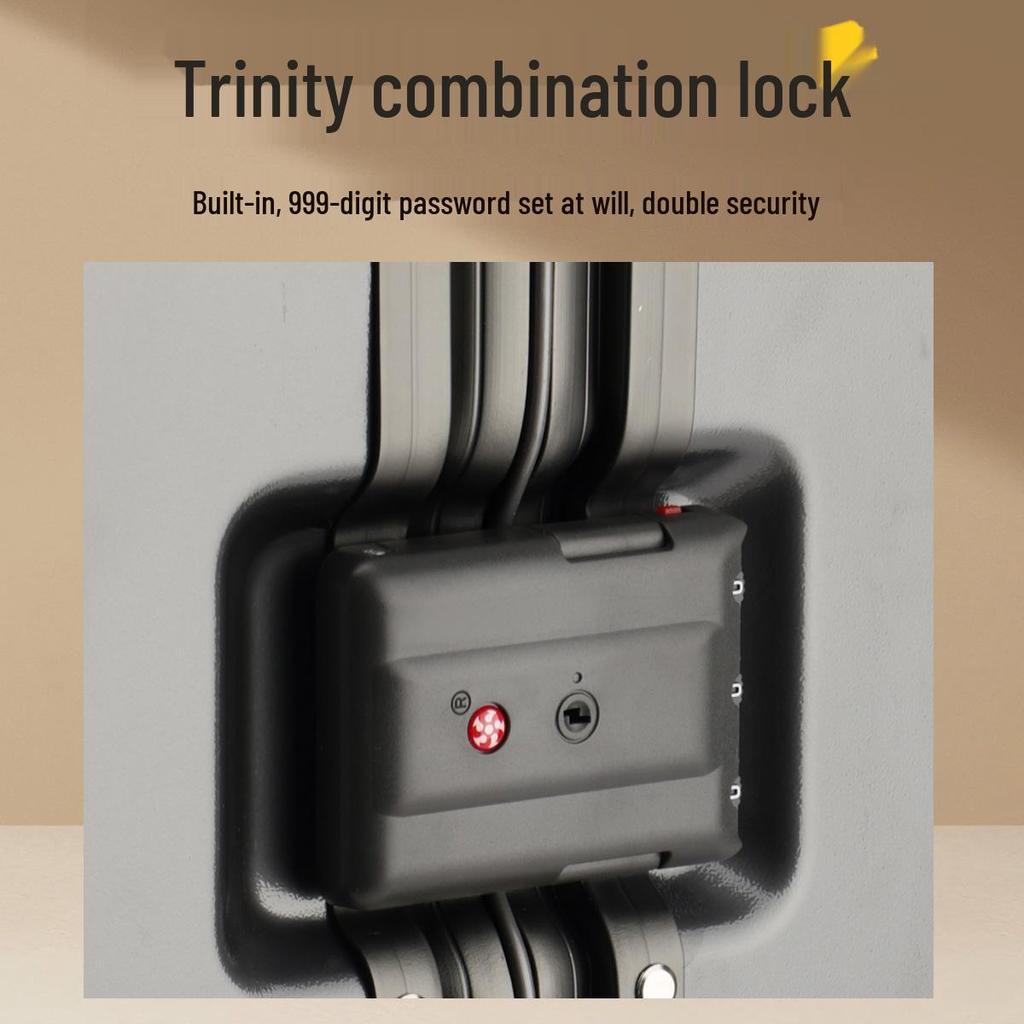 Durable Aluminum Frame Suitcase with Phone Holder & Anti-Collision Corners, Available in 20, 24, and 26 inches for Students and Adults