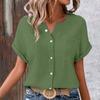 Women's Color Shirt Casual Short Sleeved Button Up Shirt For Women