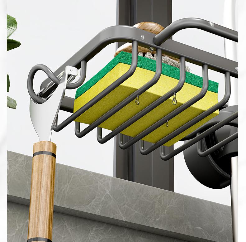 Kitchen Faucet Sink Storage Rack for Sponges, Rags, and Vegetables