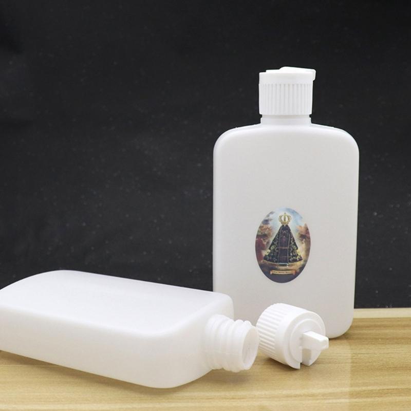 62KD Holy Water Bottle Religious Refillable Holy Water Container Baptisms Lotion Bottle with Screw Lid Catholic Accessories