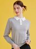 20TH HOLE Scallop Collar Long Sleeve Knit Women [Light Grey]