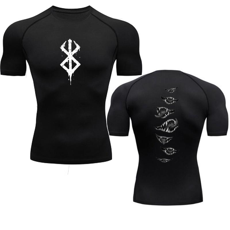 Men s Compression Shirt Fitness Sport Running Tight Gym TShirts Athletic Quick Dry Tops Tee Compression Stretchy Moisture-Wicking Sportswear S