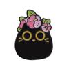 Black Cute Cat Brooch Set With Delightful Floral And Plant Motifs Perfect For Fall Fashion