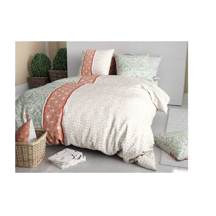 Housse De Couette + 2 Taies - Arabesque - 220 X 240 Cm - 100% Coton - Motifs Floraux Et Graphiques